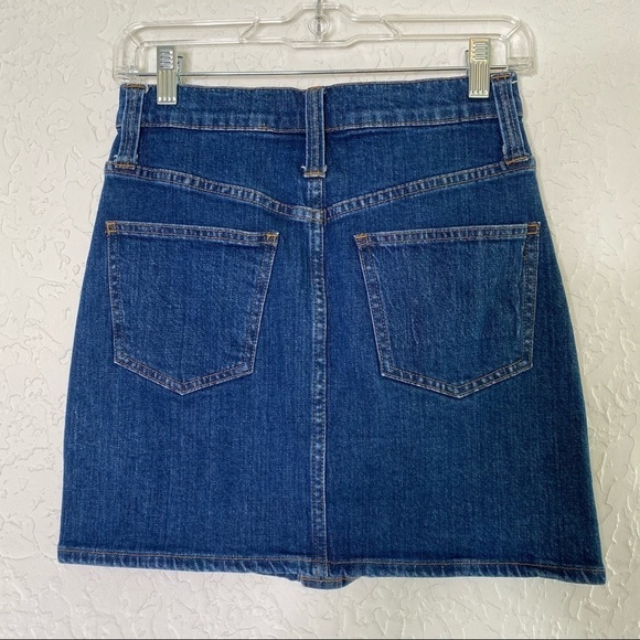 MADEWELL Denim Stretch Straight Mini Skirt 24 Blue - Picture 4 of 11